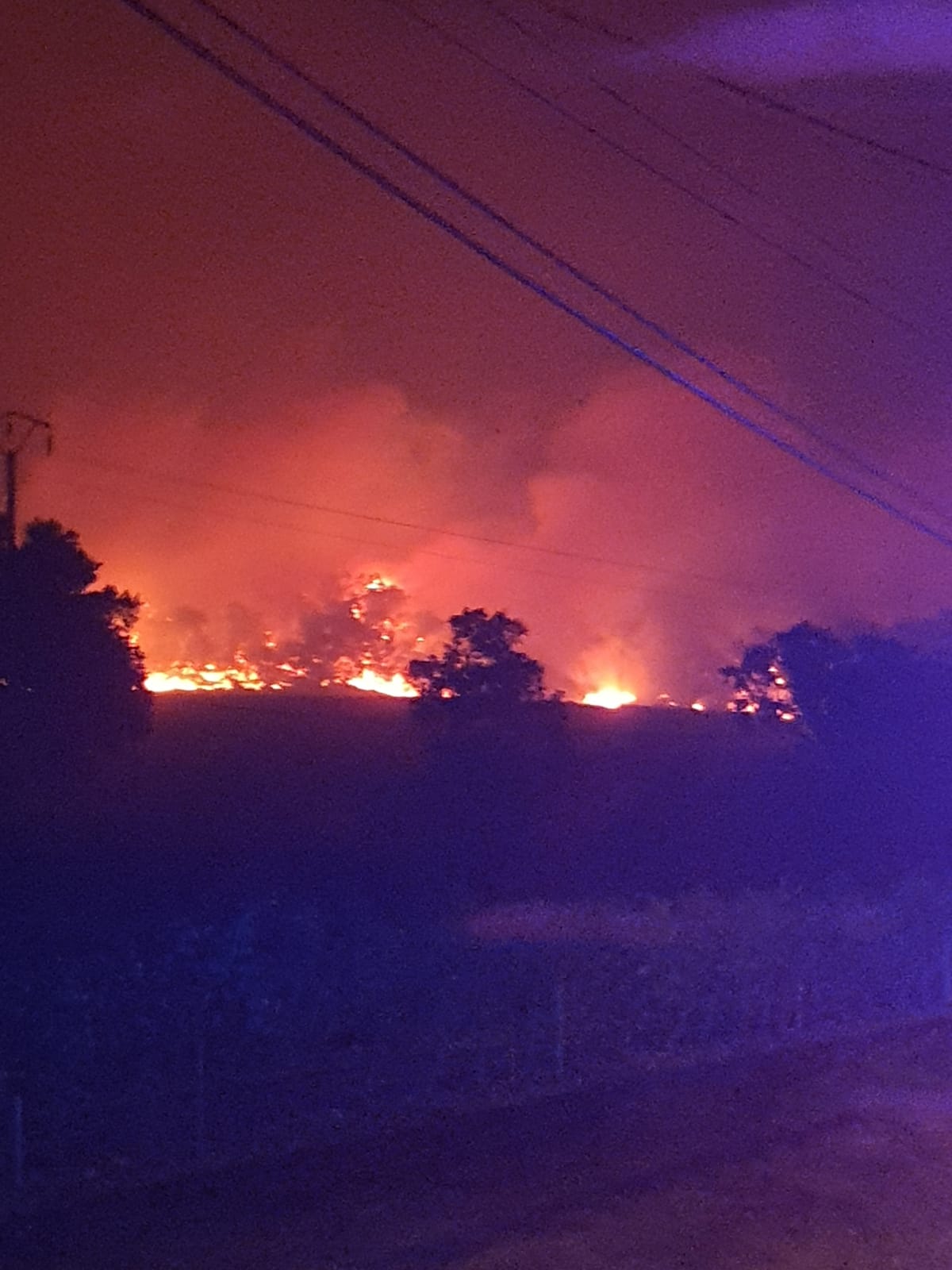 L'incendie des Maures dans la nuit du 16 au 17 août - Photo Twitter SDIS 06