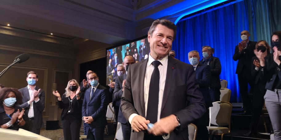 Christian Estrosi à Nice, le 1er décembre lorsqu'il annonce son ralliement à Edouard Philippe - Phot RCF Laura Vergne