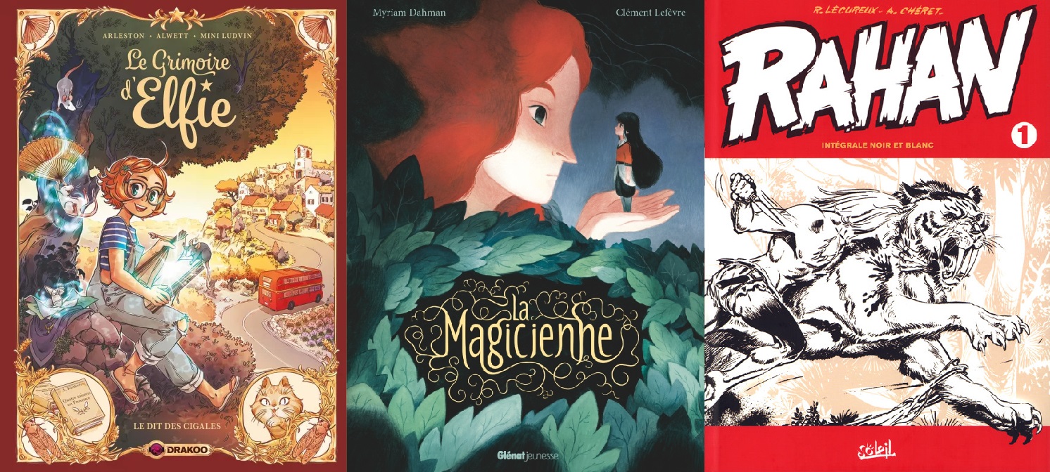 Le grimoire d'Elfie (Drakoo), La magicienne (Glénat jeunesse), Rahan (Soleil)
