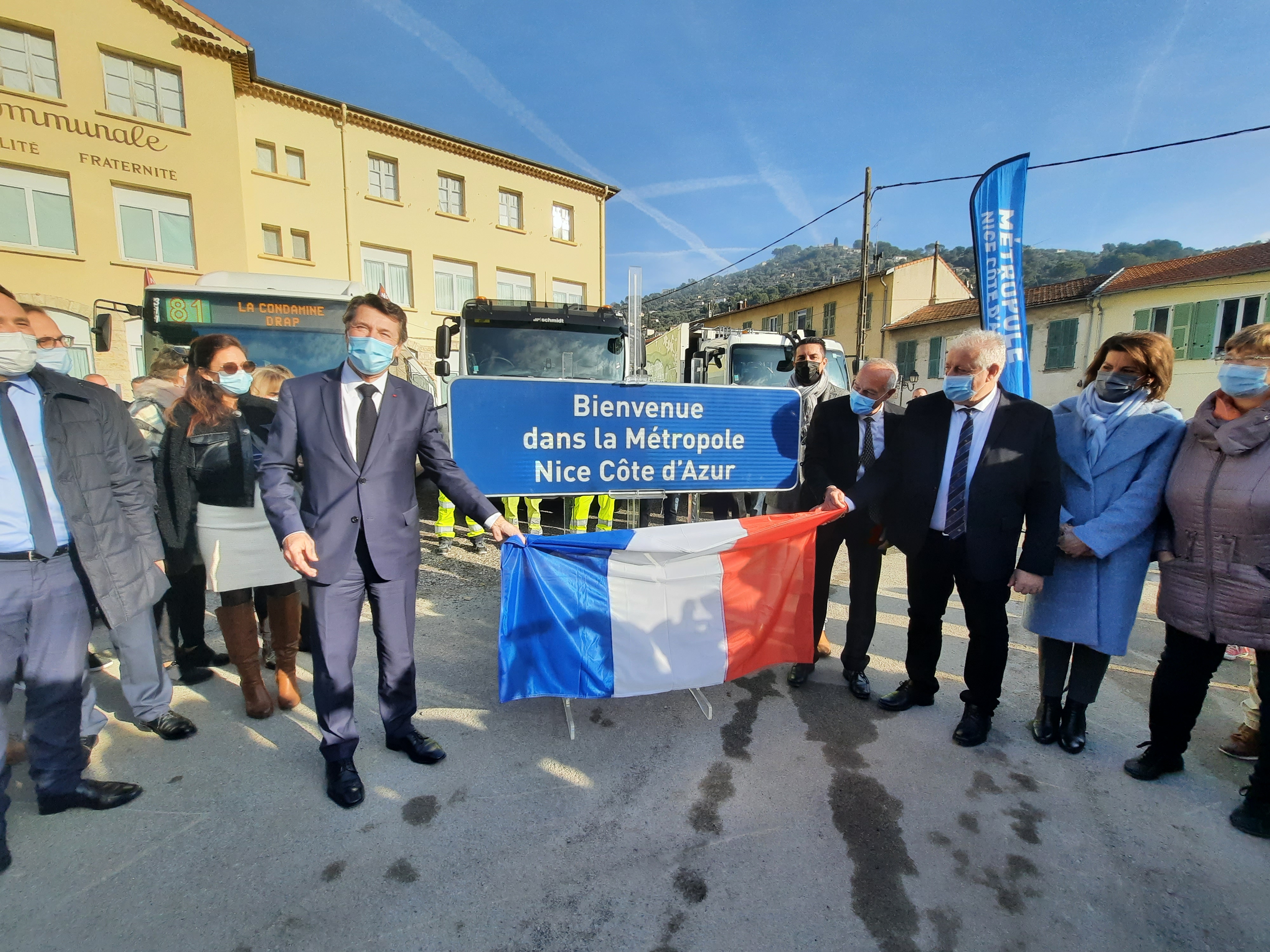 Entrée de la ville de Drap dans la métropole de Nice: un panneau installé à l'entrée de la commune. - Photo RCF
