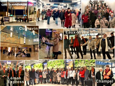 Flash Mob des Chrétiens du Grand-Genève à l'inauguration du Léman Express- Décembre 2019