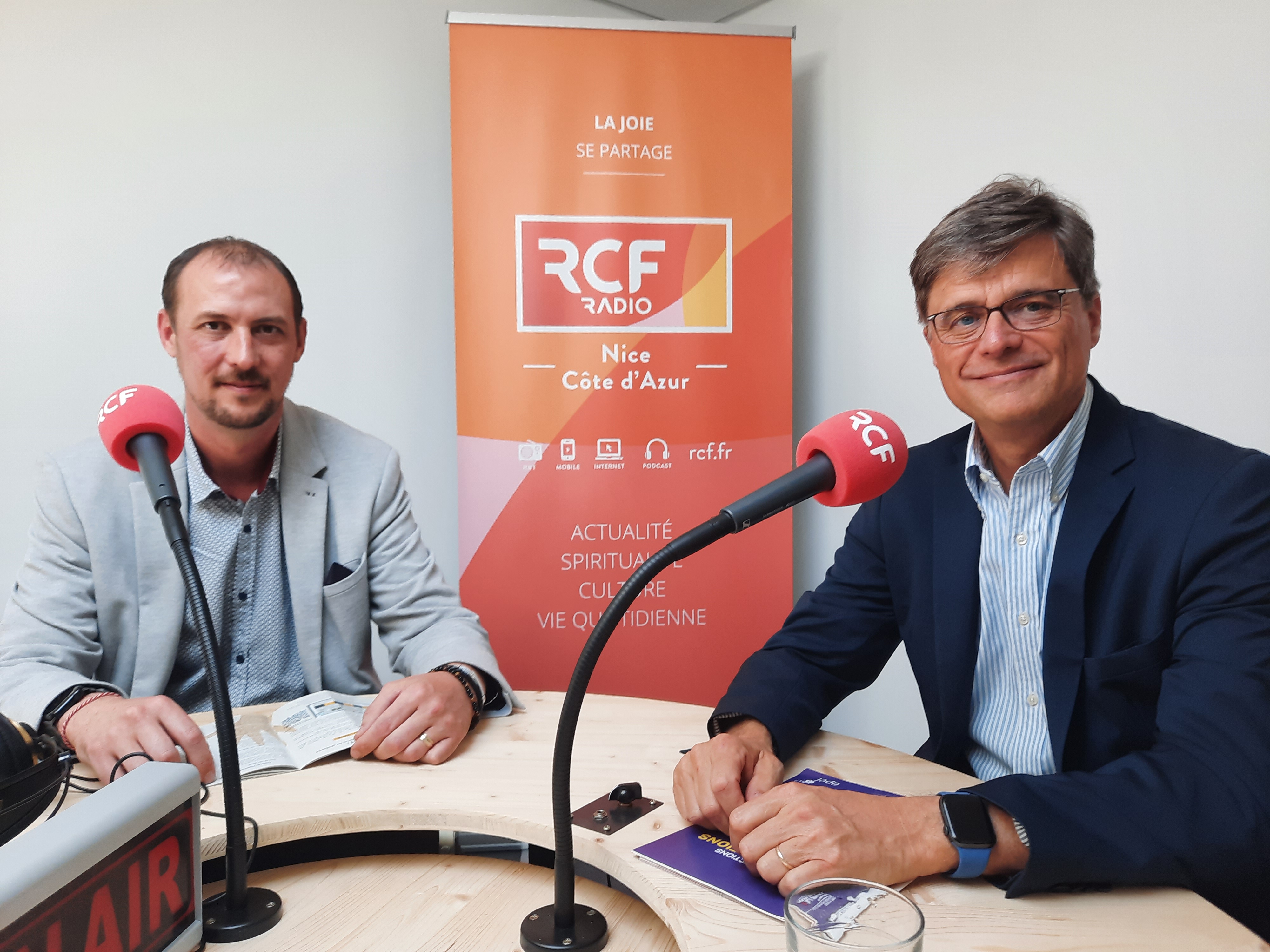 Vincent Ménardo, président académique de l'APEL à Nice et Gilles Demarquet, président de l'APEL - Photo RCF