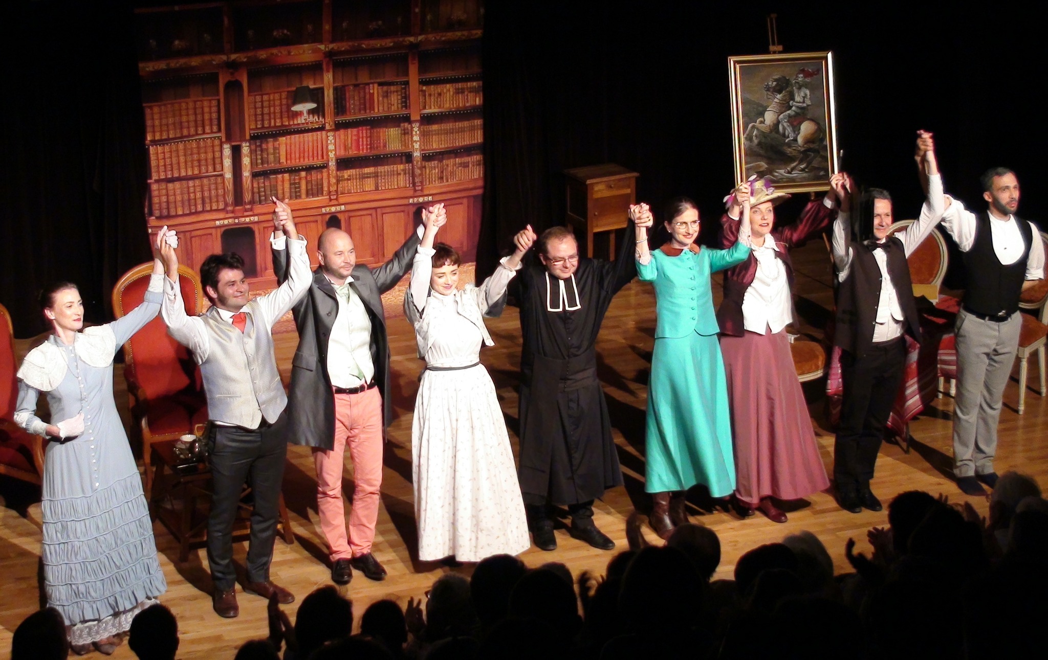 La troupe des "Tréteaux Levés" sur un précédent spectacle