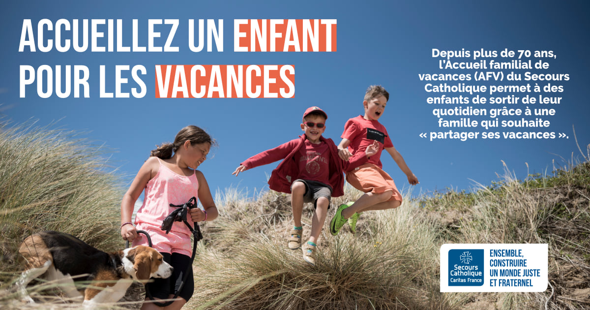 Affiche du Secours Catholique pour l'Accueil familial de Vacances