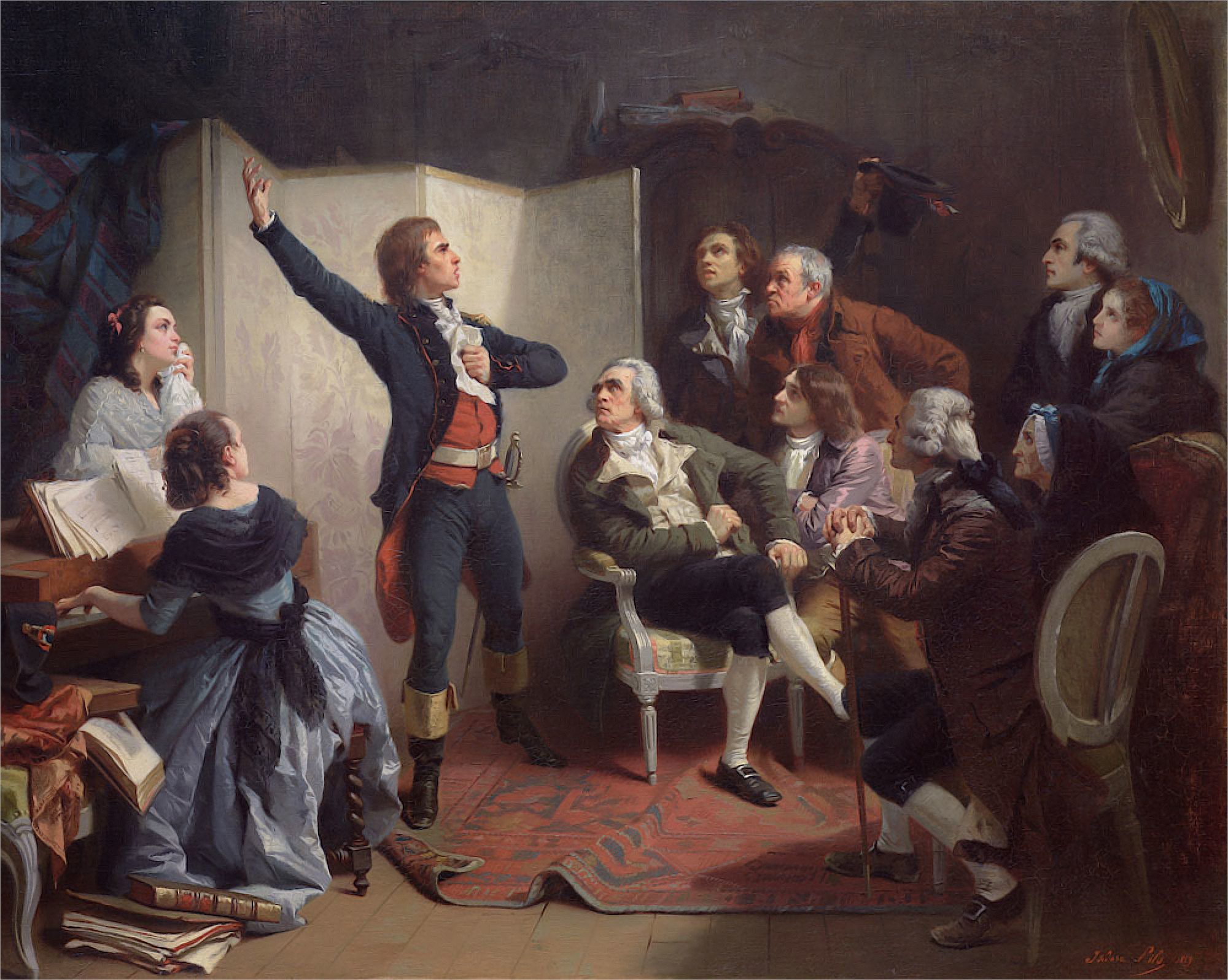 Rouget de Lisle chantant "La Marseillaise" à l'Hôtel de Ville de Strasbourg - © Wikipédia