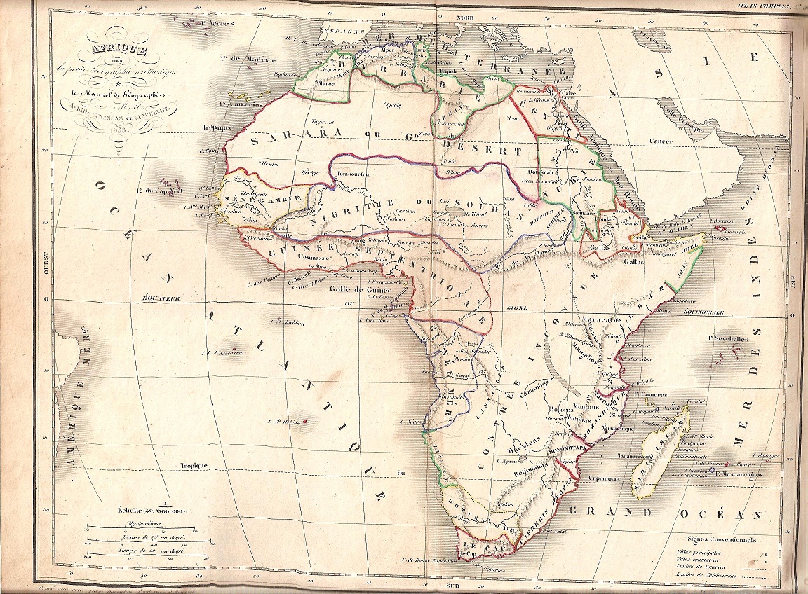 Carte du continent africain de 1853 ©wikimedia