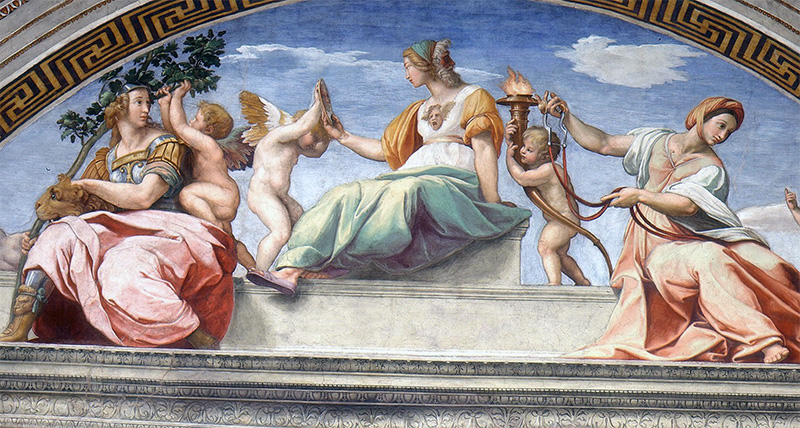 Les trois vertus théologales, fresque de Raphaël ©Wikimédia commons