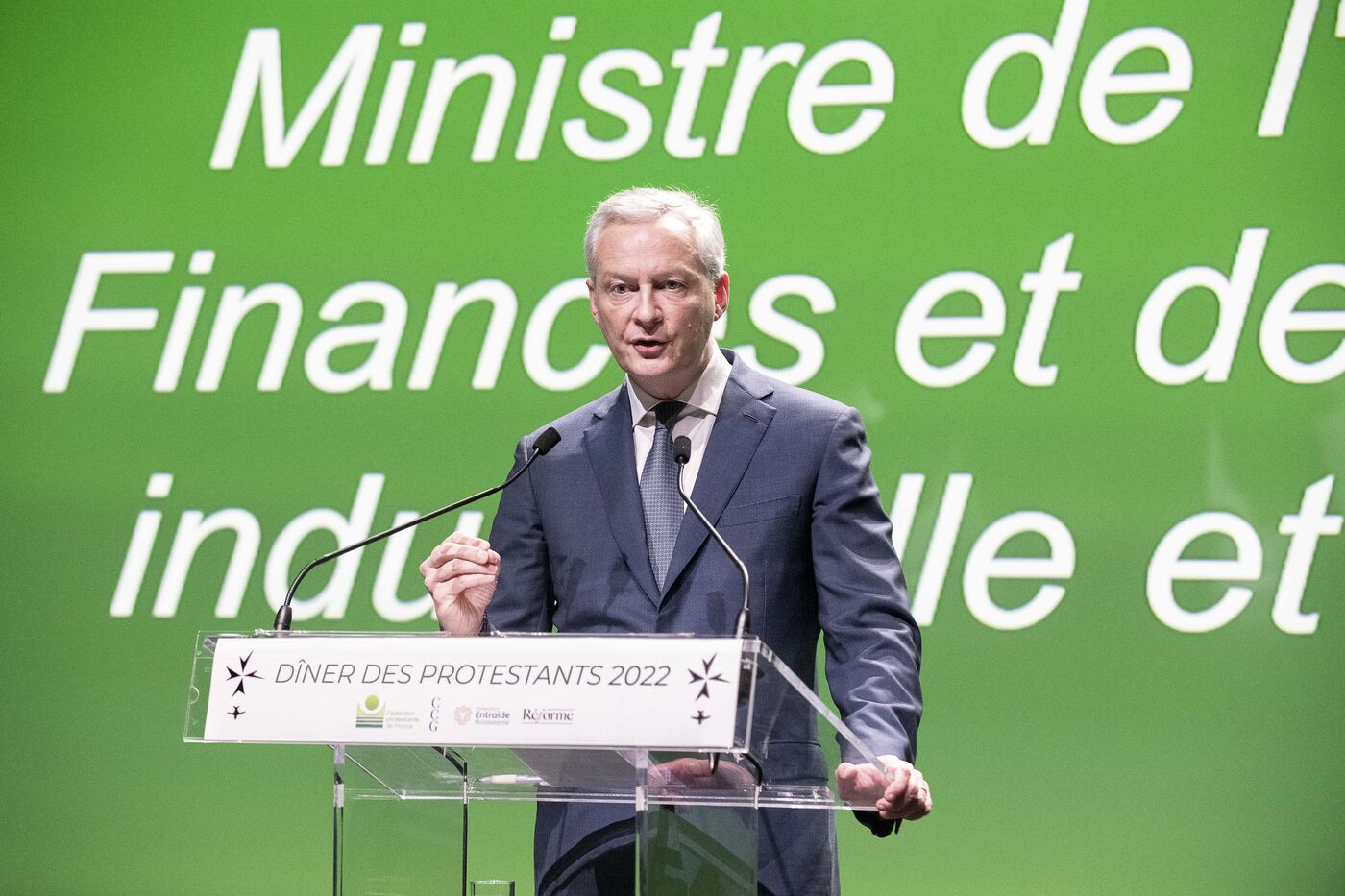 Bruno Le Maire, ministre des Finance, était invité au deuxième édition du "dîner des protestants", le 28/11/2022, Paris ©Corinne Simon / Hans Lucas