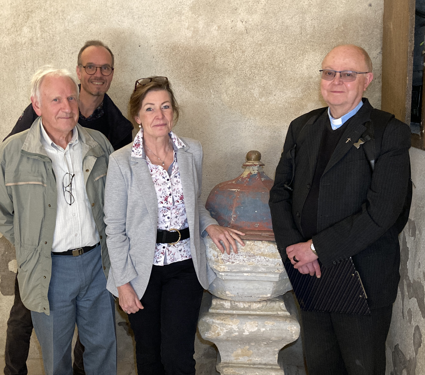Rencontre avec Denis Mallinger, Emmanuel Soufflet, Nanou Bouillet et le père Yves Gérard (de gauche à droite)