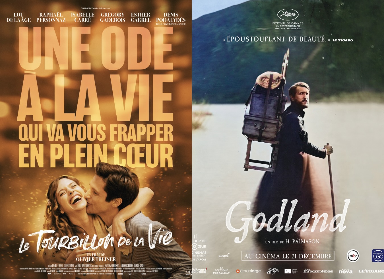 Affiche des films "Tourbillon de la vie" et "Godland"