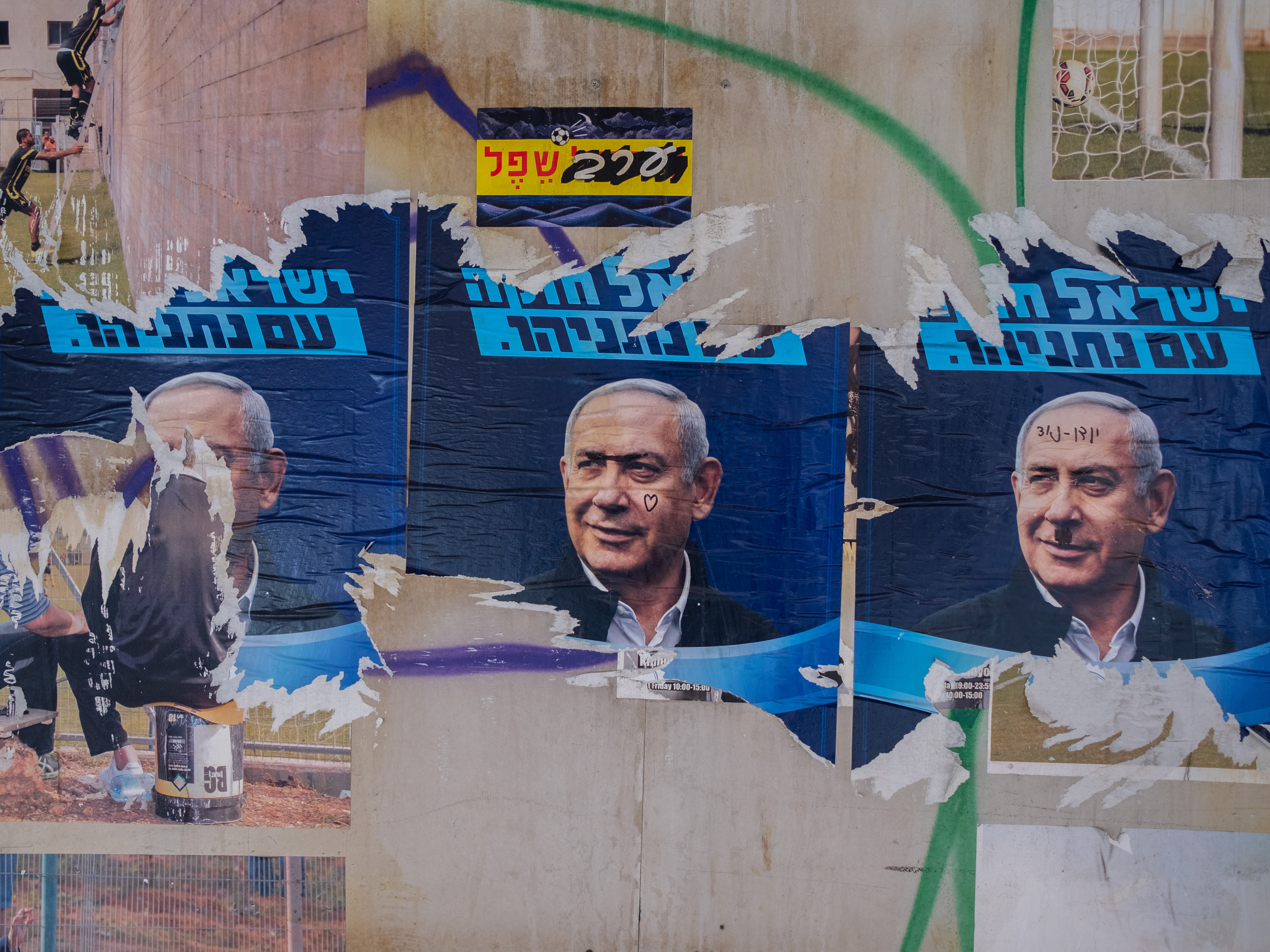 Des affiches de Benjamin Netanyahou © Joanna Marchi / Hans Lucas
