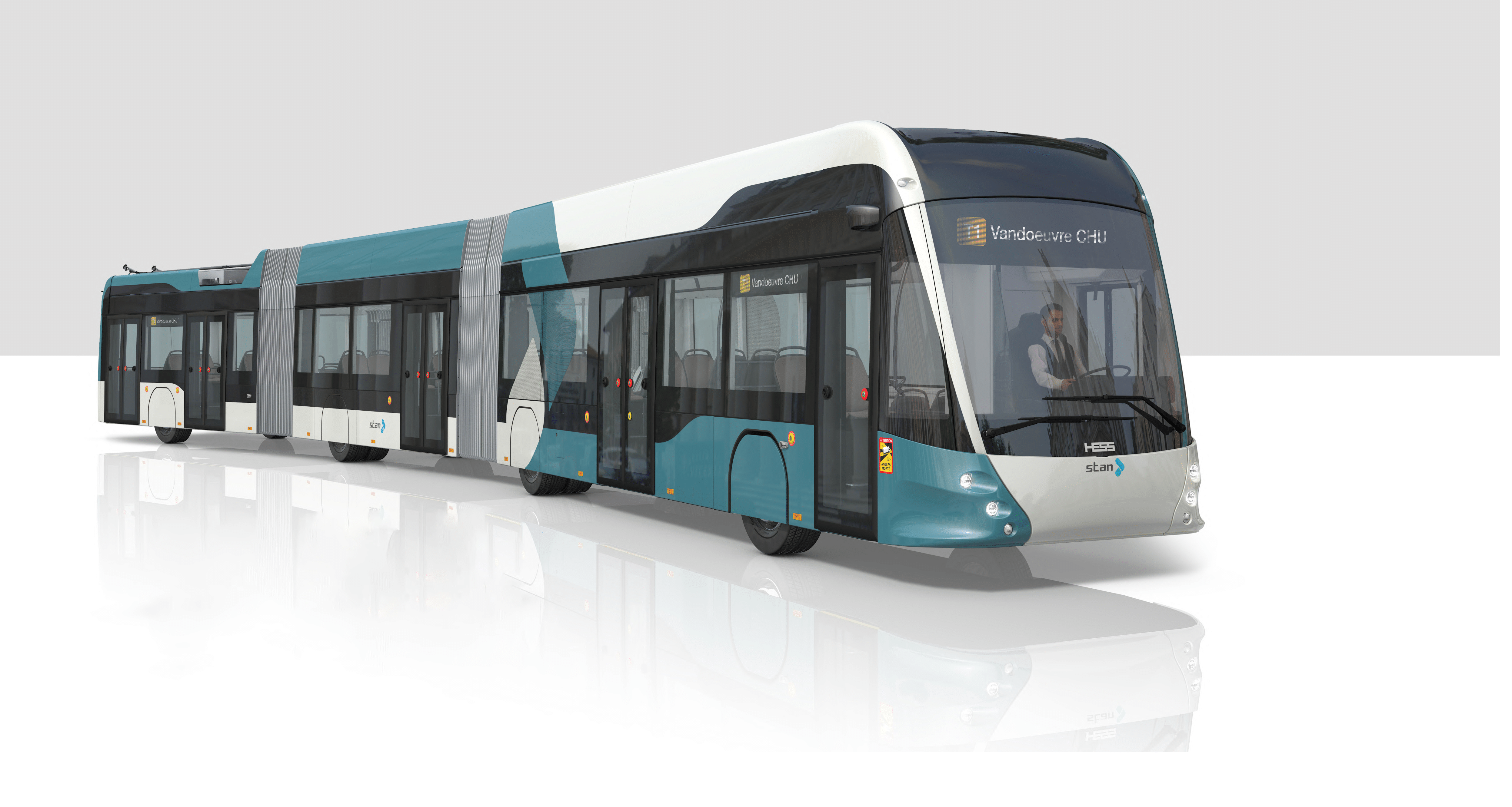 L'identité du trolleybus a été choisie par les Grands Nancéiens, et c'est le bleu qui l'a emporté.