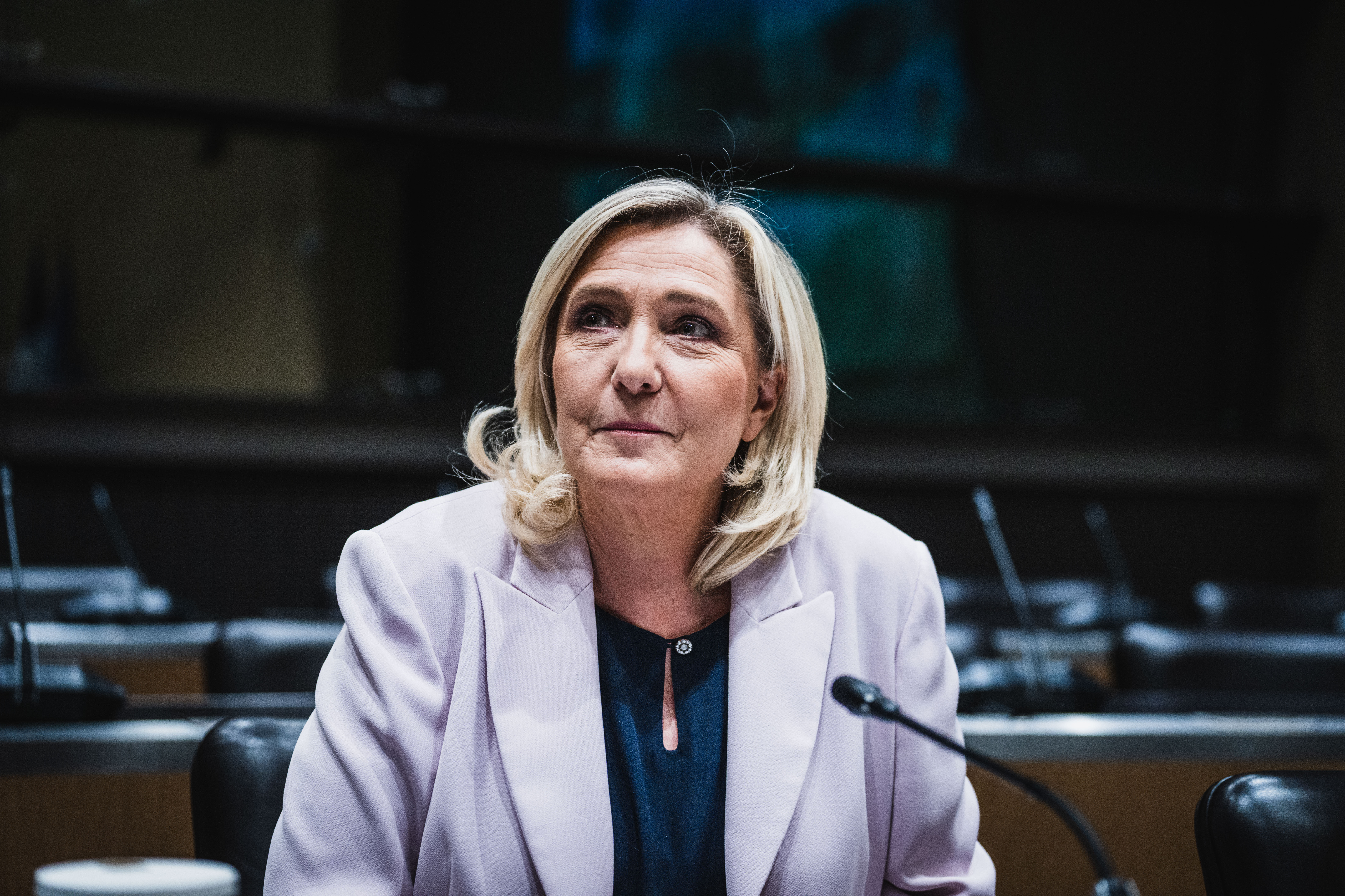 Audition, ouverte à la presse, de Marine Le Pen, présidente du groupe Rassemblement national ©  Xose Bouzas / Hans Lucas