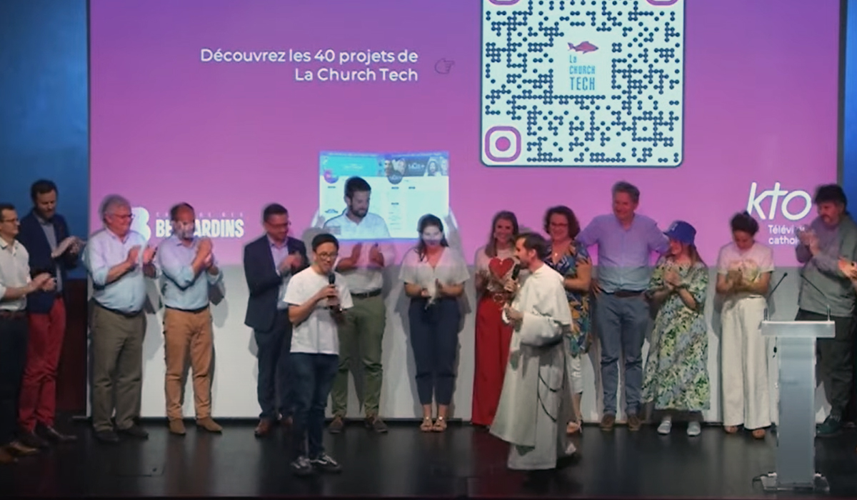 Lors de la soirée "Pitch My Church", sept entrepreneurs chrétiens du secteur du numérique ont présenté leurs projets, le 14/06/2023 à Paris ©Image KTO