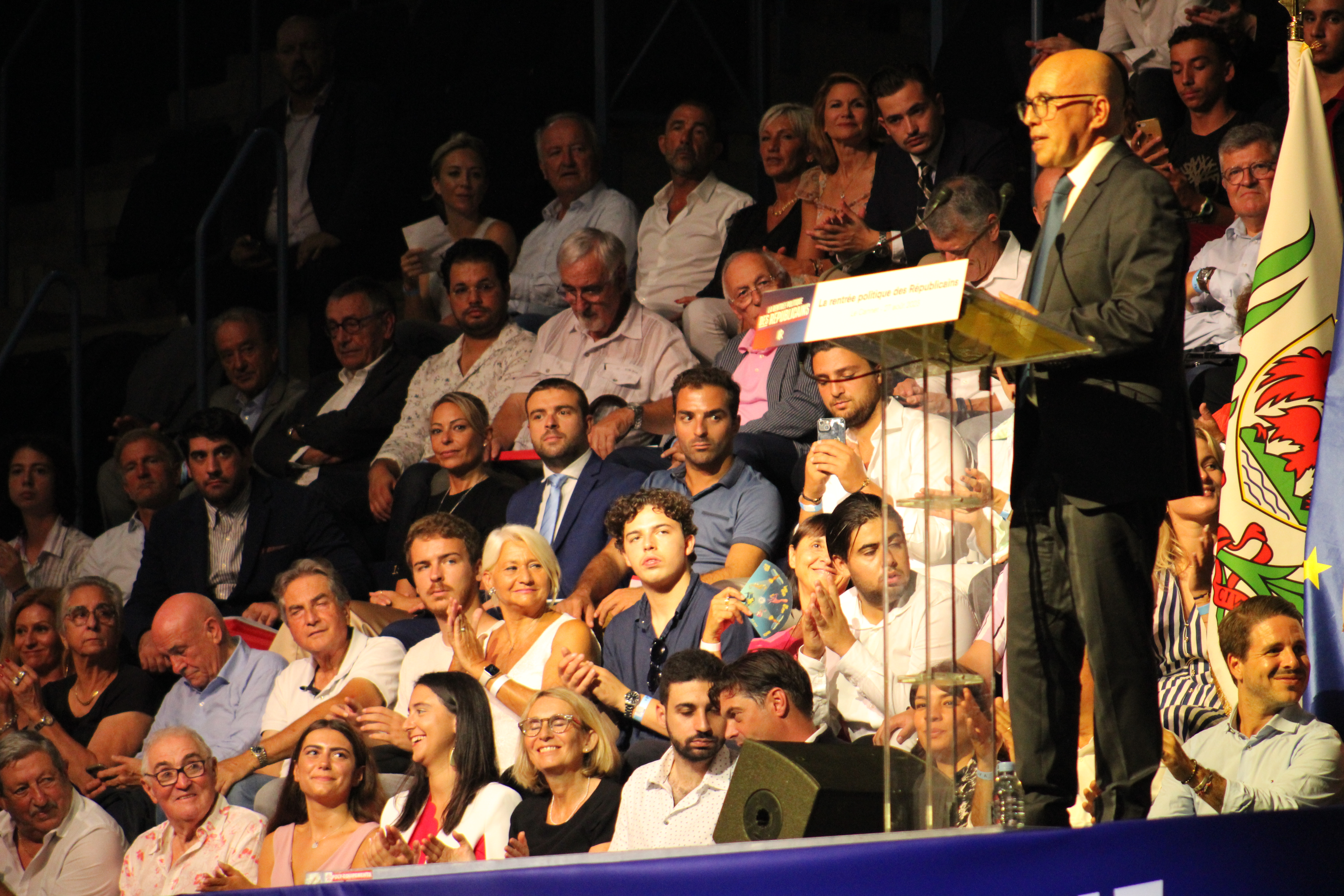 Eric Ciotti au Cannet le 27 août lors de la rentrée de LR - Photo RCF SCG
