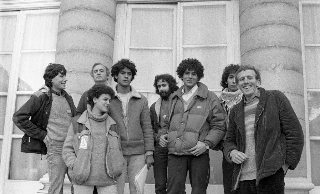 Un groupe de marcheurs des Minguettes, dont le père Christian Delorme (tout à droite) - © Jacques Delorme