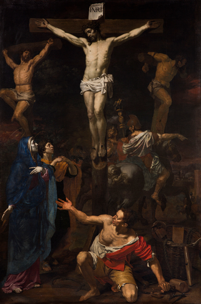 Jean-Guillaume Carlier, Crucifixion, toile, 235 x 160 cm, Verviers, Musée des Beaux-Arts. © IRPA-KIK, Bruxelles.
