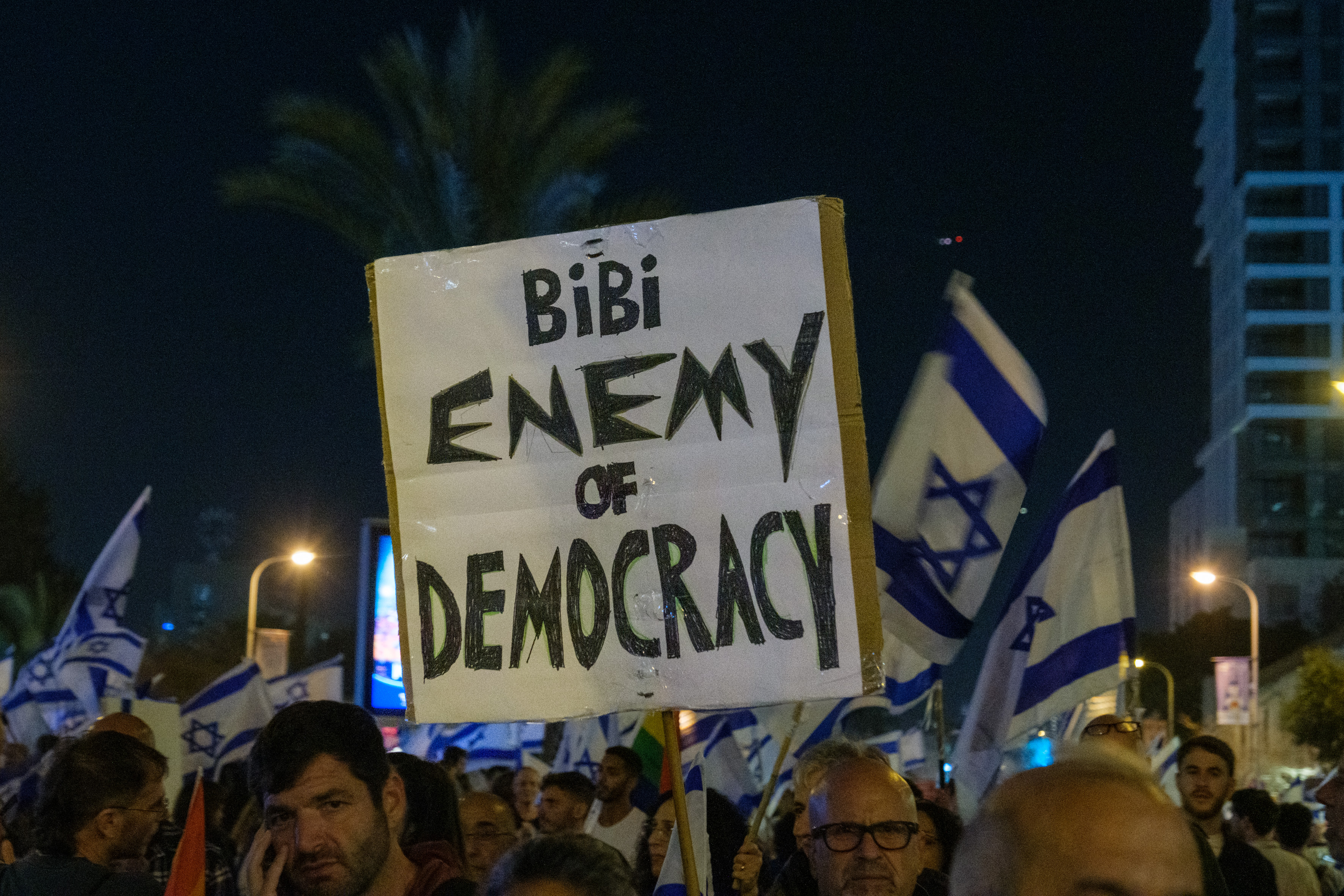 Manifestation contre la réforme de la justice visant a accroitre les pouvoirs du Premier Ministre Netanyahou / Photograph by Raphael Gotheil / Hans Lucas.