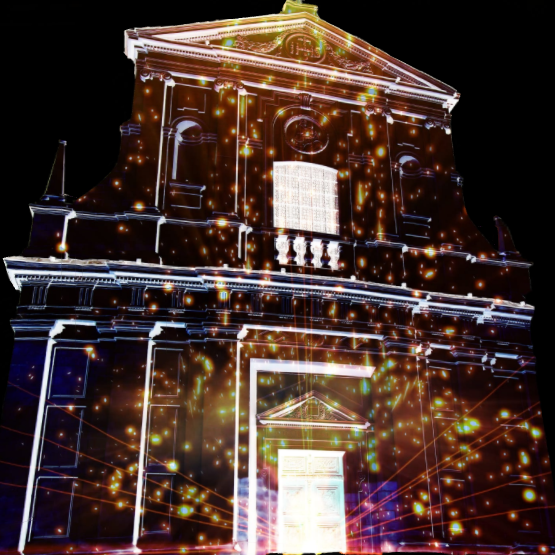 Maquette du mapping vidéo sur la façade de la chapelle Saint Yves de Vannes ©Edel Spectacle