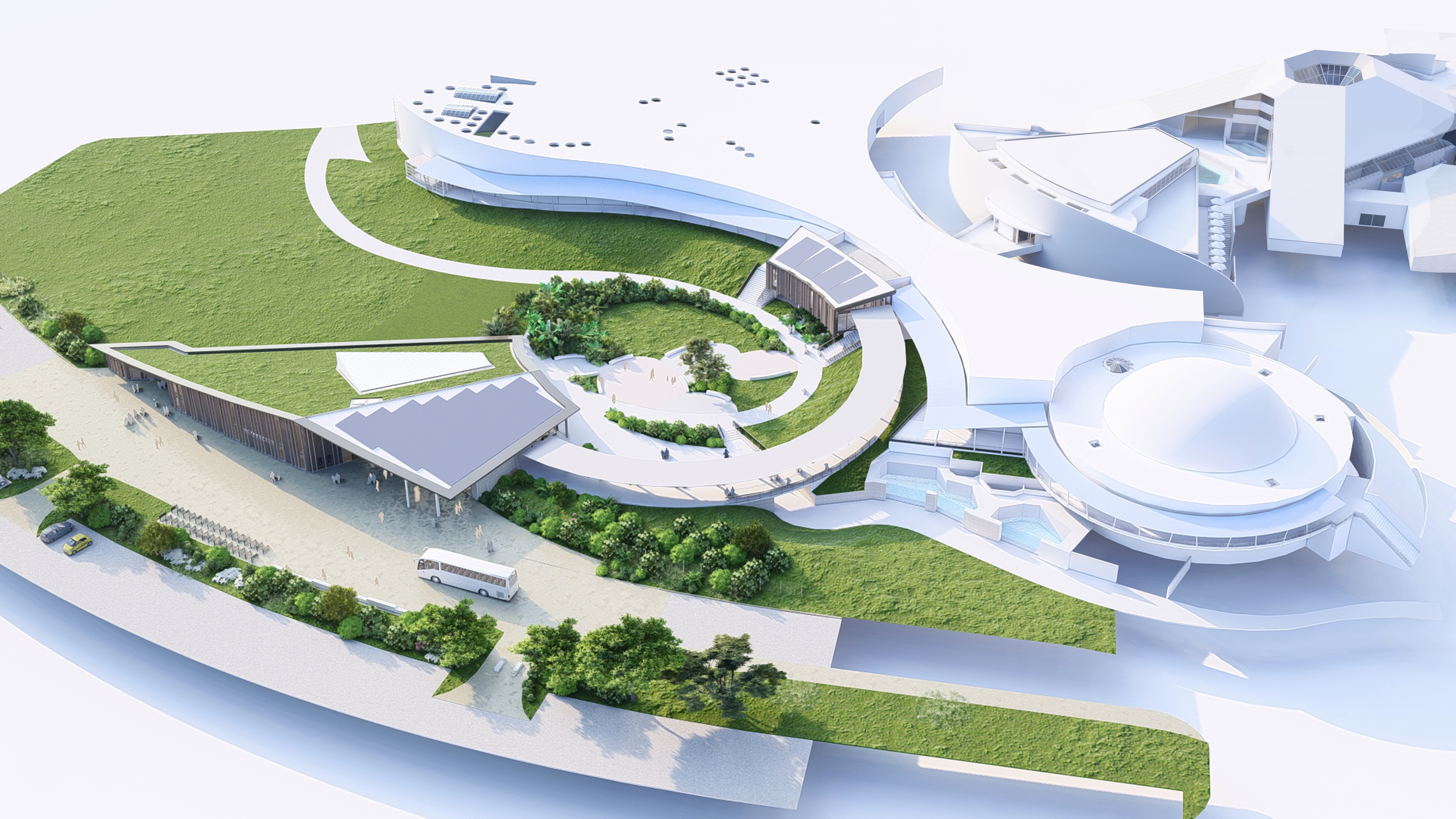 Le futur bâtiment d'accueil, qui ouvrira en juin 2024 - © Atelier de l'île Brest