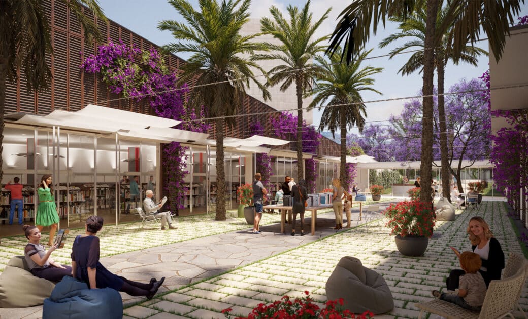 Visuel du futur patio de la bibliothèque - Ville de Nice