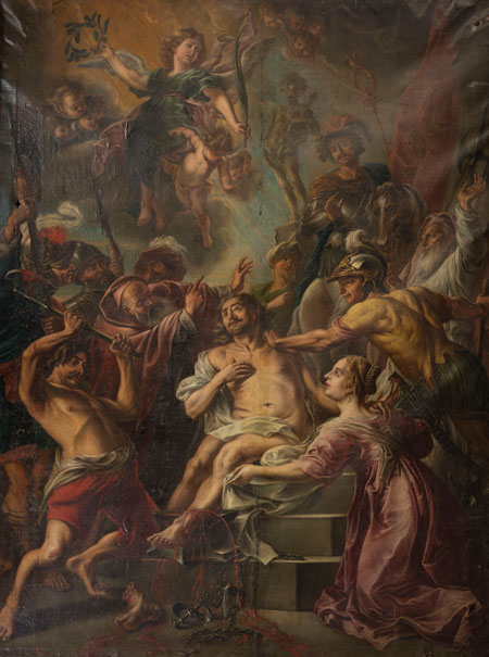 Jacques Nicolaï, Martyre de saint Adrien, toile, 318 x 233 cm, Nivelles, église Sainte-Gertrude. © IRPA-KIK, Bruxelles.
