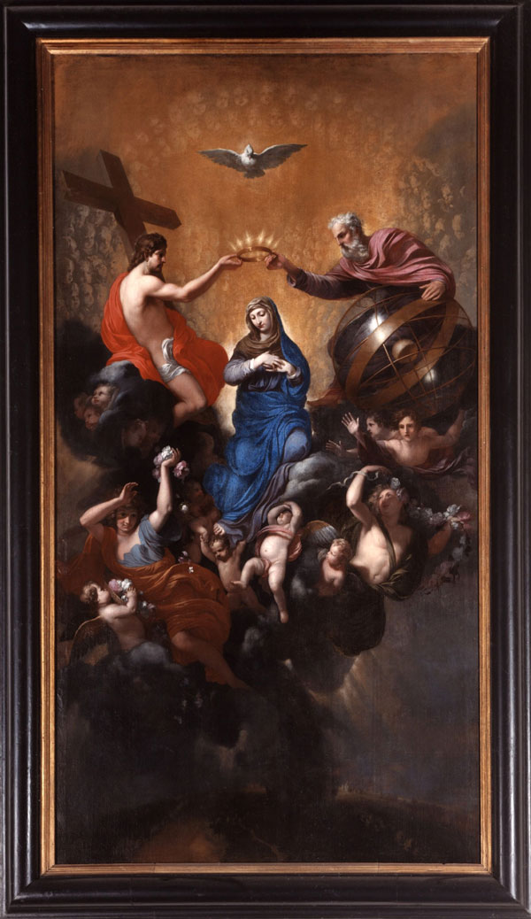 Gérard de Lairesse, Couronnement de la Vierge, toile, 262 x 137 cm, Aywaille, église Notre-Dame de Dieupart. © IRPA-KIK, Bruxelles.