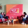 2021 RCF Anjou - Faustine Caron et Xavier Bureau, membres de la Communauté de l'Emmanuel avec Marie Agoyer lors de l'enregistrement de l'émission au Centre St Jean à Angers le 29 juin 2021