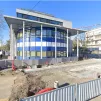 Cours du collège Jean Lurçat à Angers avec les travaux du tramway.