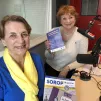 Chantal Ladenburger, présidente du Soroptimist de Metz et Hélène Courson vice-présidente de MiXYtés dans les studios de RCF à Metz