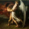 Alexandre-Louis Leloir, " Lutte de Jacob avec l'ange " (1865)