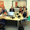 Quatre candidats d'Ensemble ! dans les studios de Dialogue RCF. Crédit Robert Poulain