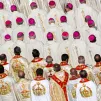 13 octobre 2019 : De nombreux évêques rassemblés place Saint Pierre pour lors de la célébration de la messe de canonisation de cinq bienheureux, avec, au premier plan, ceux de L'Eglise catholique syro-malabare (Inde). Vatican./ M.MIGLIORATO/CPP/CIRIC