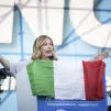 Giorgia Meloni, leader du parti Freres d Italie (Fratelli d Italia) intervient a un meeting politique a Rome. Rome, 19 Novembre 2019. Photographie de Jacopo Landi / Hans Lucas.