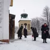 Sortie sous la neige de la messe orthodoxe dans l'église de Troudovsky, Donetsk, Ukraine, le 07/01/2020 ©JACQUES PION / Hans Lucas