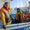 Serge le Franc et son matelot Vincent à bord du Cassiopée