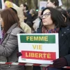 Manifestation en soutien au peuple iranien, solidaires face a la tyrannie en Iran et ailleurs. Le 27 novembre 2022, a Paris, entre port royal et le panthéon. © Photographie par Fiora Garenzi / Hans Lucas.