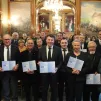 Les représentants d'Alpes-Maritimes Fraternité présentent le calendrier 2023 sur la paix - Photo RCF SCG