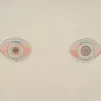 August Natterer, Meine Augen zur Zeit der Erscheinungen (Mes yeux au moment des apparitions), avant 1921. Crayon et encres sur papier ; 16,4 x 20,8 cm. Heidelberg, Collection Prinzhorn. N° inv. 166. © DR. Photo © Prinzhorn Collection, University Hospital Heidelberg
