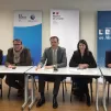 Au Pôle emploi de Louviers, de gauche à droite, Brice Mullier (directeur du Pôle emploi de Louviers), Christophe Birette (directeur territorial Eure-Orne à Pôle emploi Normandie), Simon Babre (Préfet de l'Eure), Stéphanie Auger (vice-présidente du département de l'Eure chargée de l'emploi et de l'insertion), Nicolas Lebas (sous-préfet des Andelys), Crédit : Adèle Marchais