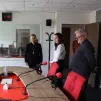 Mgr Jean-Pierre Vuillemin en visite dans les studios de RCf Sarthe © Diocèse du Mans
