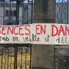 Banderole lors de la fermeture des urgences d'Ambert