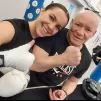 Anna Micard et son coach Fabrice Blondel. ©Salle de boxe des Provinces