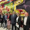 De gauche à droite : Philippe Lafrique, VP Nouvelle-Aquitaine, Valérie Bertin présidente de Creuse Grand sud, Jean-Jacques Lozach sénateur, Anne Frackowiak-Jacobs préfète de la Creuse, Philippe Nauche, élu de Brive, Valérie Simonet, pdt CD et Emmanuel Gérard, directeur de la Cité de la Tapisserie ©LucieMontibusOSullivan