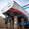 Le flotteur de Grain de sail 2 sur le chantier au Vietnam - © Grain de sail