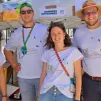 A gauche et à droite Anne-Claire Stubbe et Antoine Stubbe futurs agriculteurs qui ont rencontré les jeunes pro aux JMJ de Lisbonne.