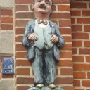 Statuette d'Hercule Poirot à Ellezelles.