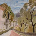 Henri MATISSE (1869-1954), Paysage ou Rue dans le Midi, 1919, huile sur carton toilé, 38 x 46 cm. Droits Photo : © MuMa Le Havre / David Fogel — Droits Auteur : © Succession H. Matisse