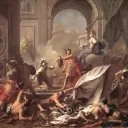 Jean-Marc Nattier, Persée, assisté par Minerve, pétrifie Phinée et ses compagnons.