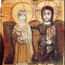 Wikimédia Commons - Le Christ et l'abbé Ména, icône du VIIIe siècle
